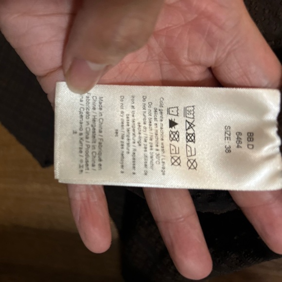 GANNI Brown Checked Seersucker Smocked Mini Dress US 38 - Picture 7 of 7